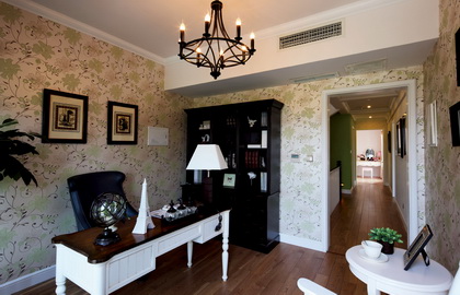 万亚广场客厅田园风格效果图复式162平方台州装修